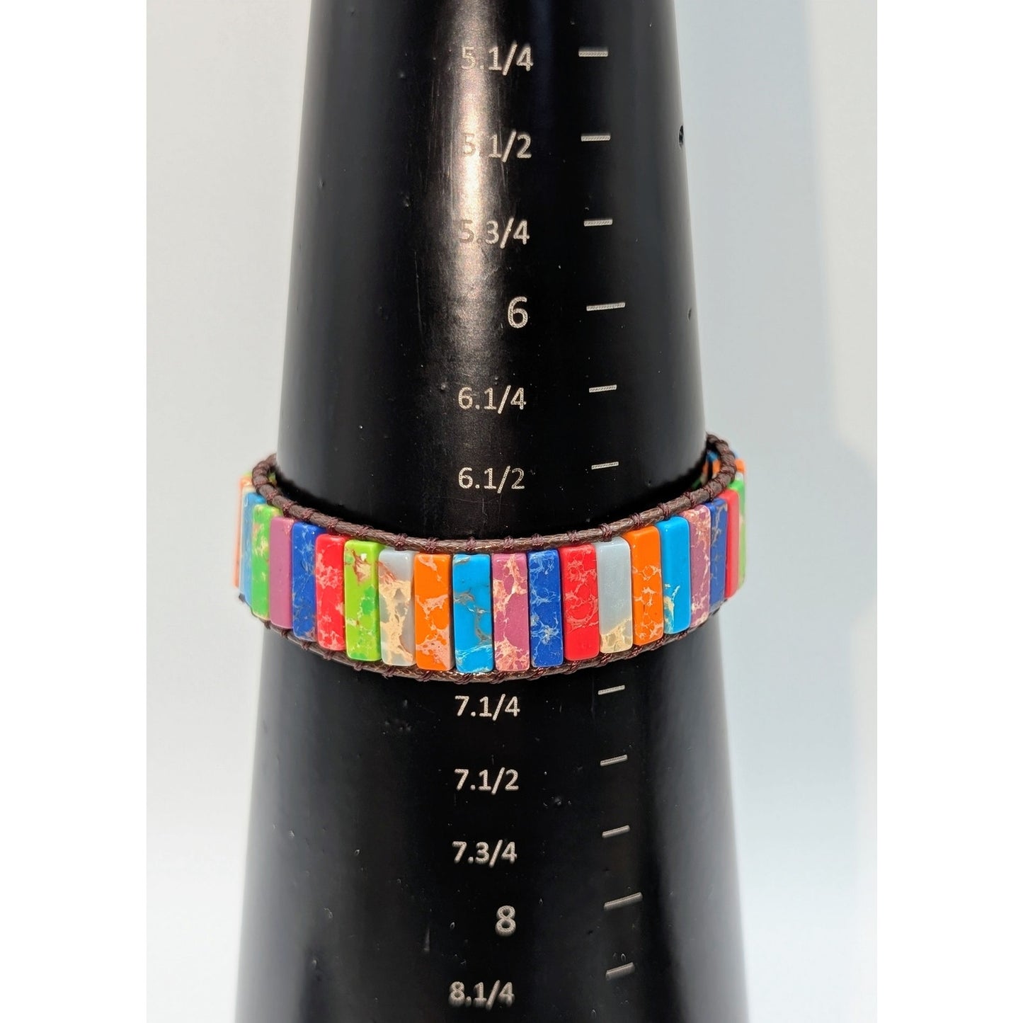 Boho Style Handmade Chakra Adjustable Button Closure Bracelet