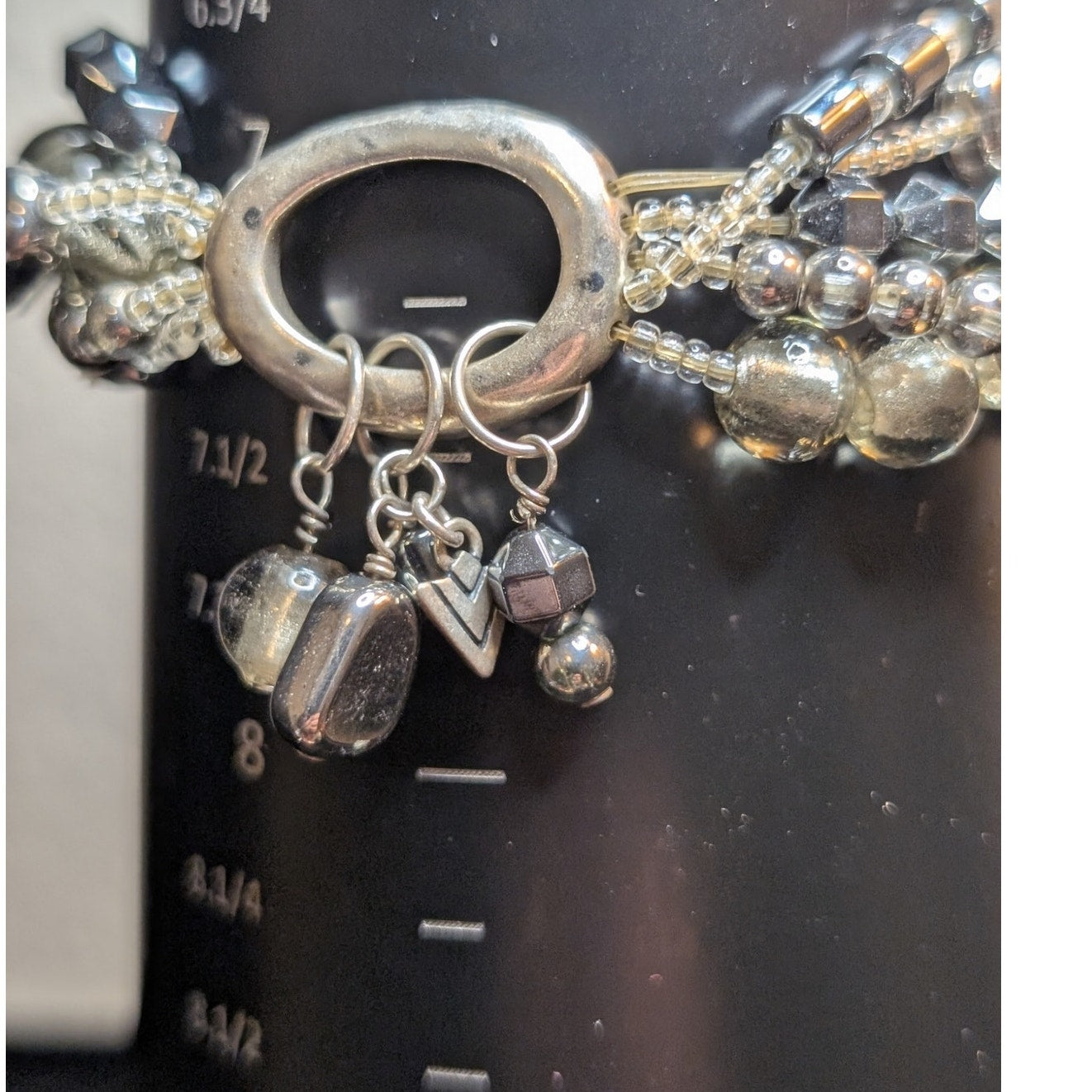 SILPADA Retired Foiled Glass Sterling Silver Necklace & Matching Bracelet Set
