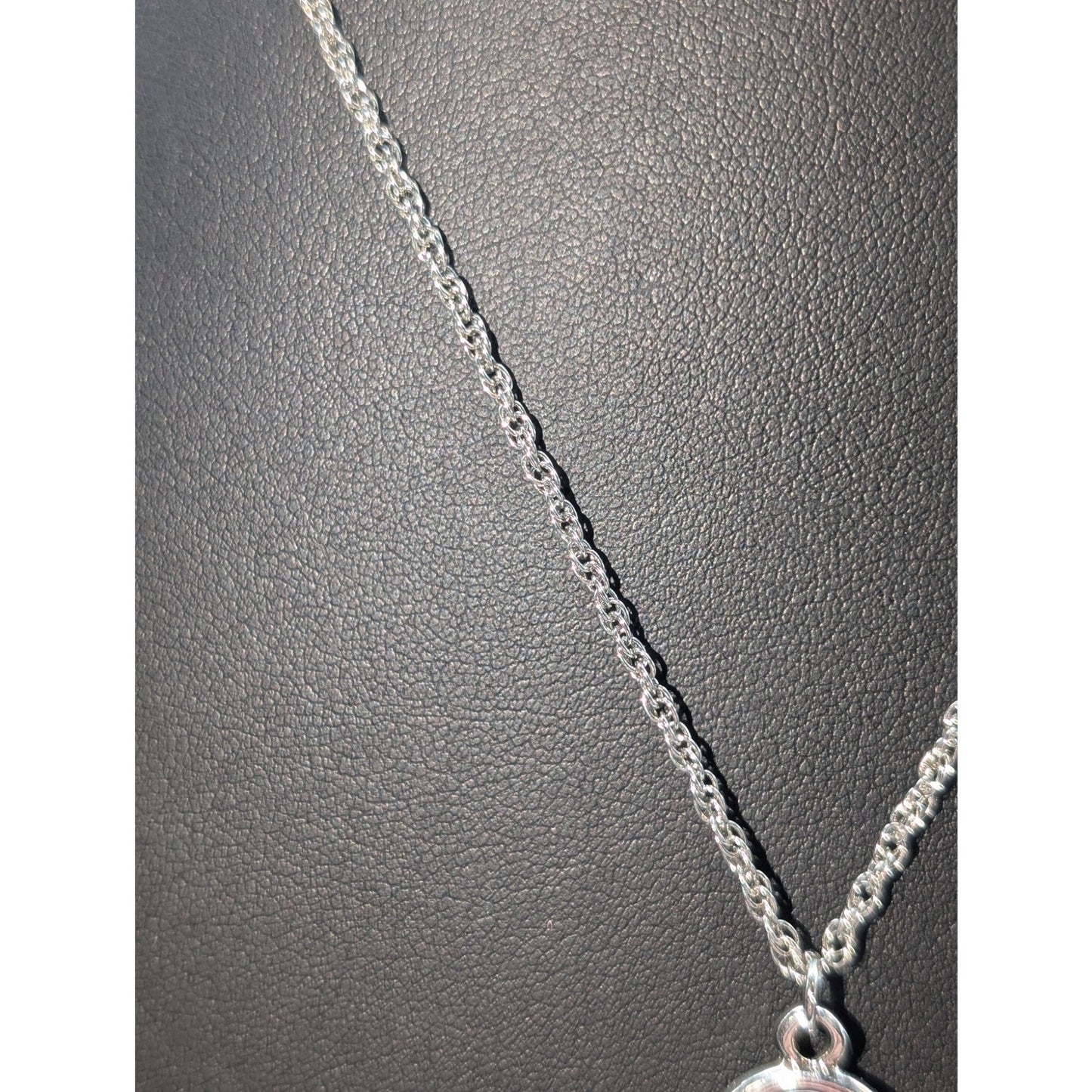 Lot of Three Silver Tone Necklaces --Vtg Long Chain Purple Bead & Charm Pendant