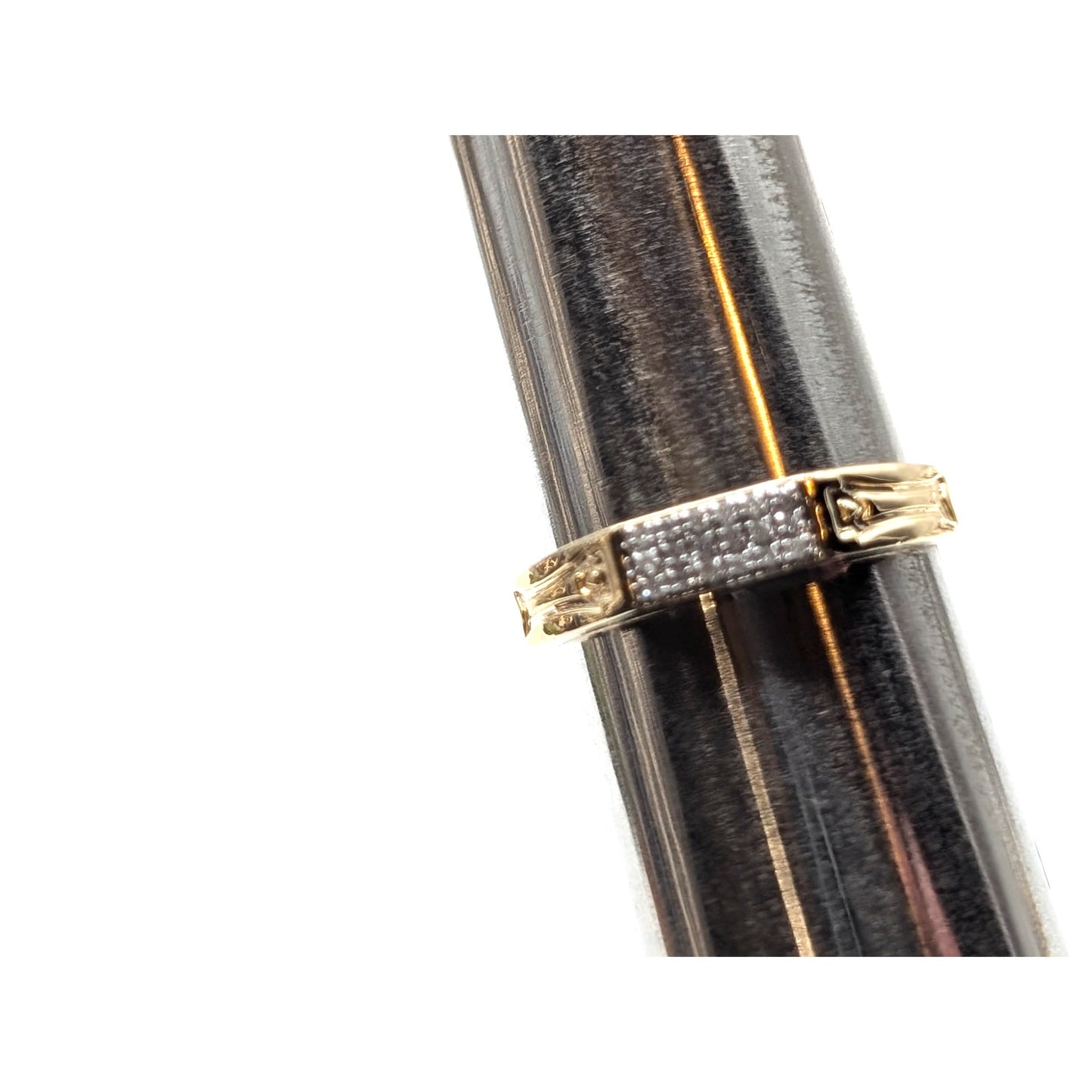 925 Gold Vermeil Set Stones Test as Diamond Marked ABS Ring Size 7