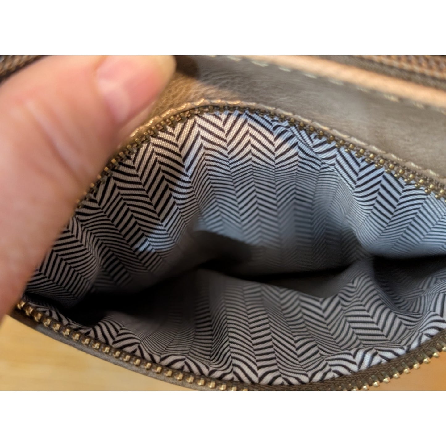 Beige Cross Body Faux Leather Compartment Purse