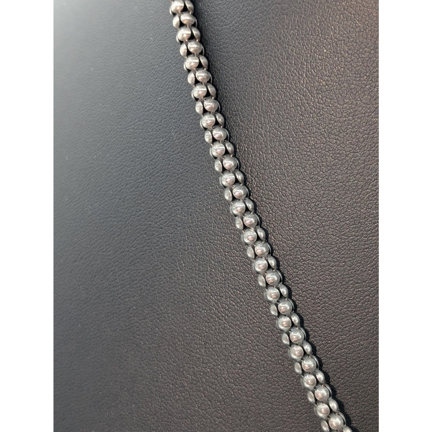 Vtg SILPADA Sterling Hammered Medallion Pendant Pearl Popcorn Chain Necklace
