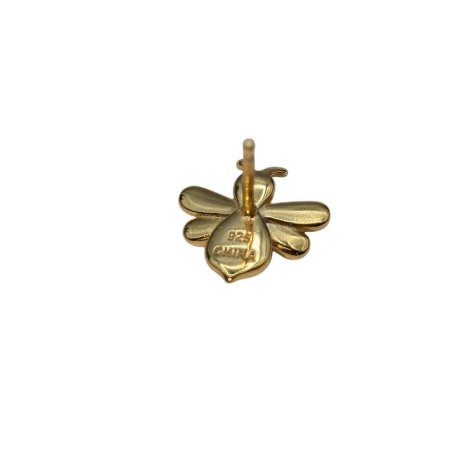 Nanette Lepore Gold Tone 925 Sterling Silver Cubic Zirconia Bee Stud Earrings