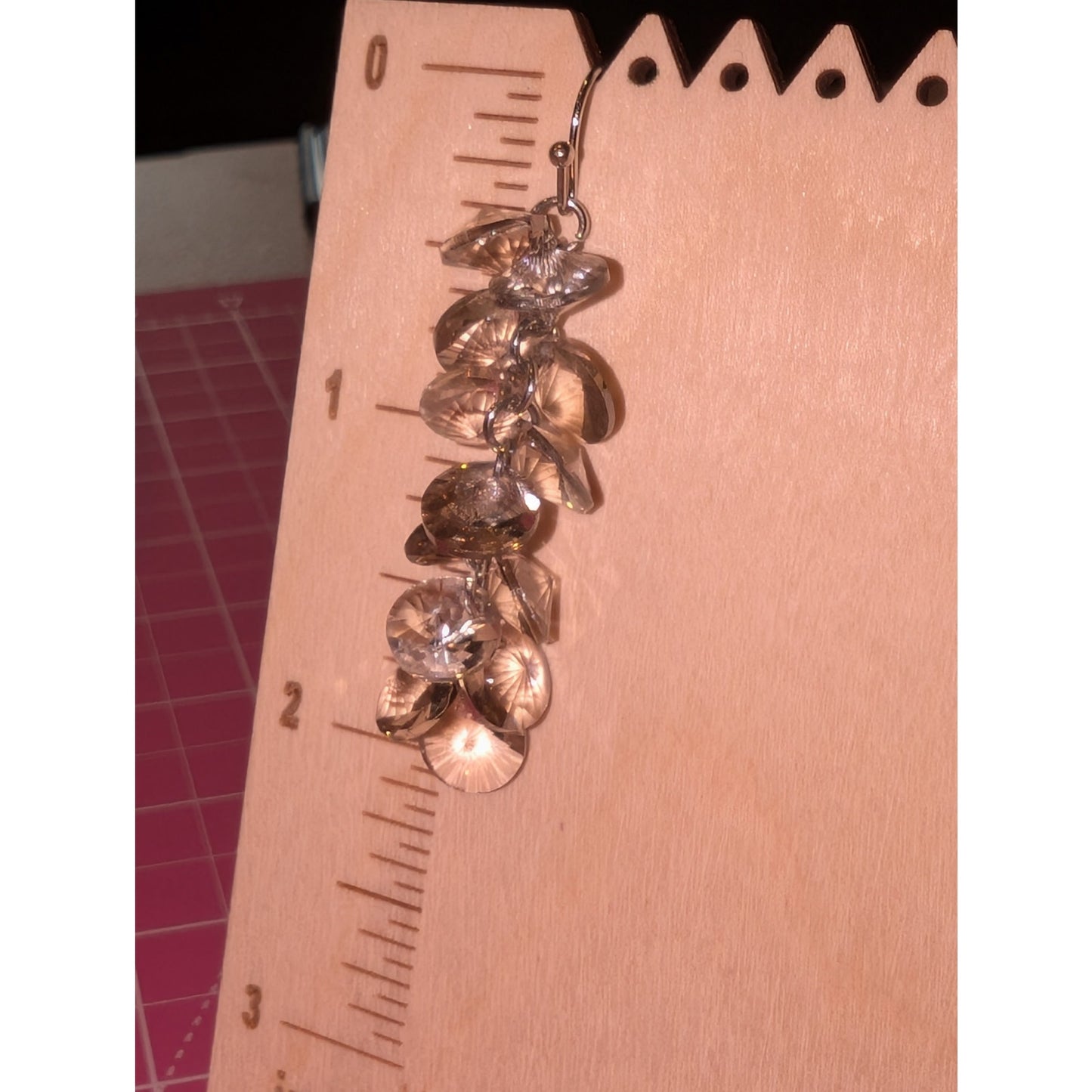 Silver Tone Crystal Cluster Dangle Earrings