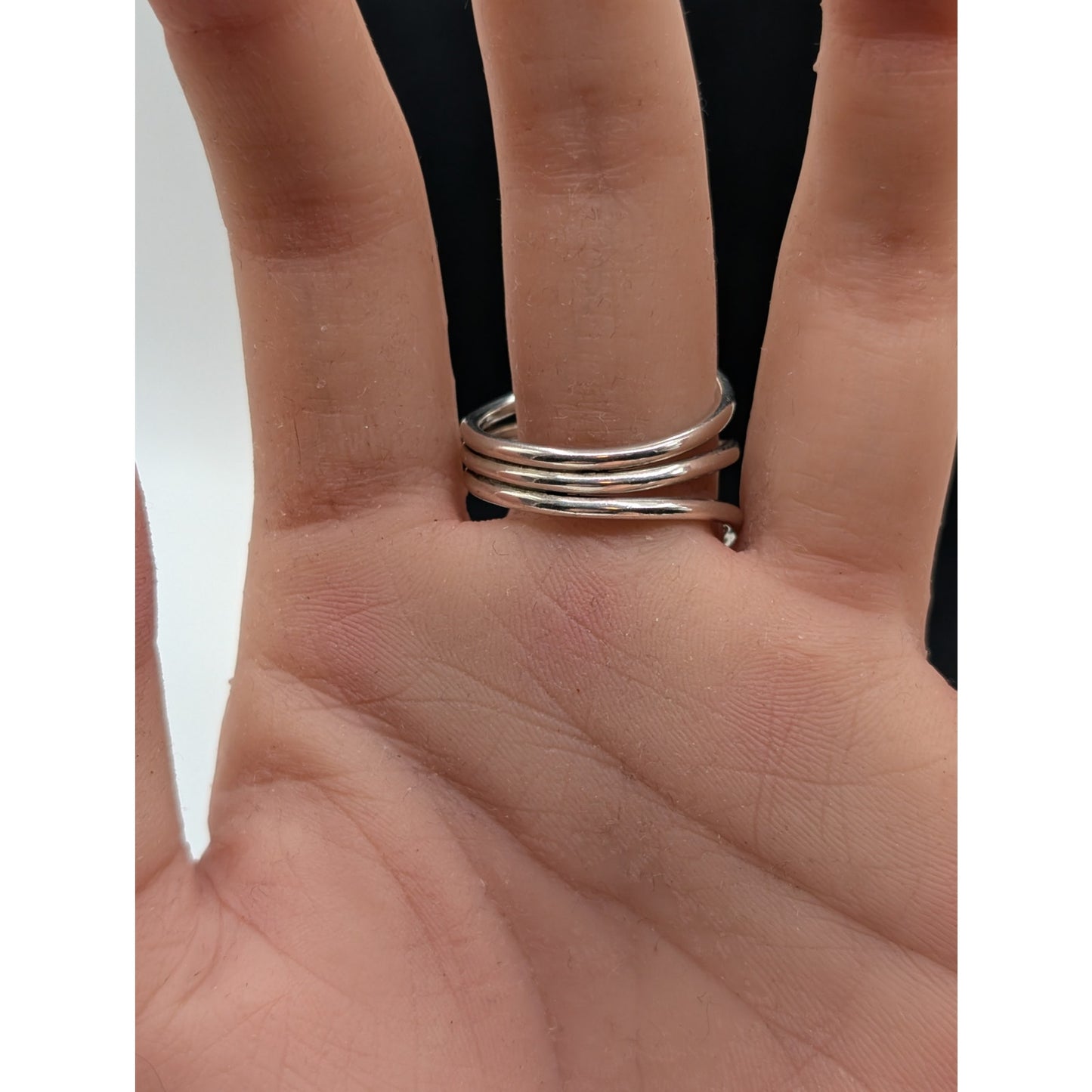 Artisan 925 Sterling Silver Modernist Ball Finger Wrap Bypass 10g Ring Sz 10