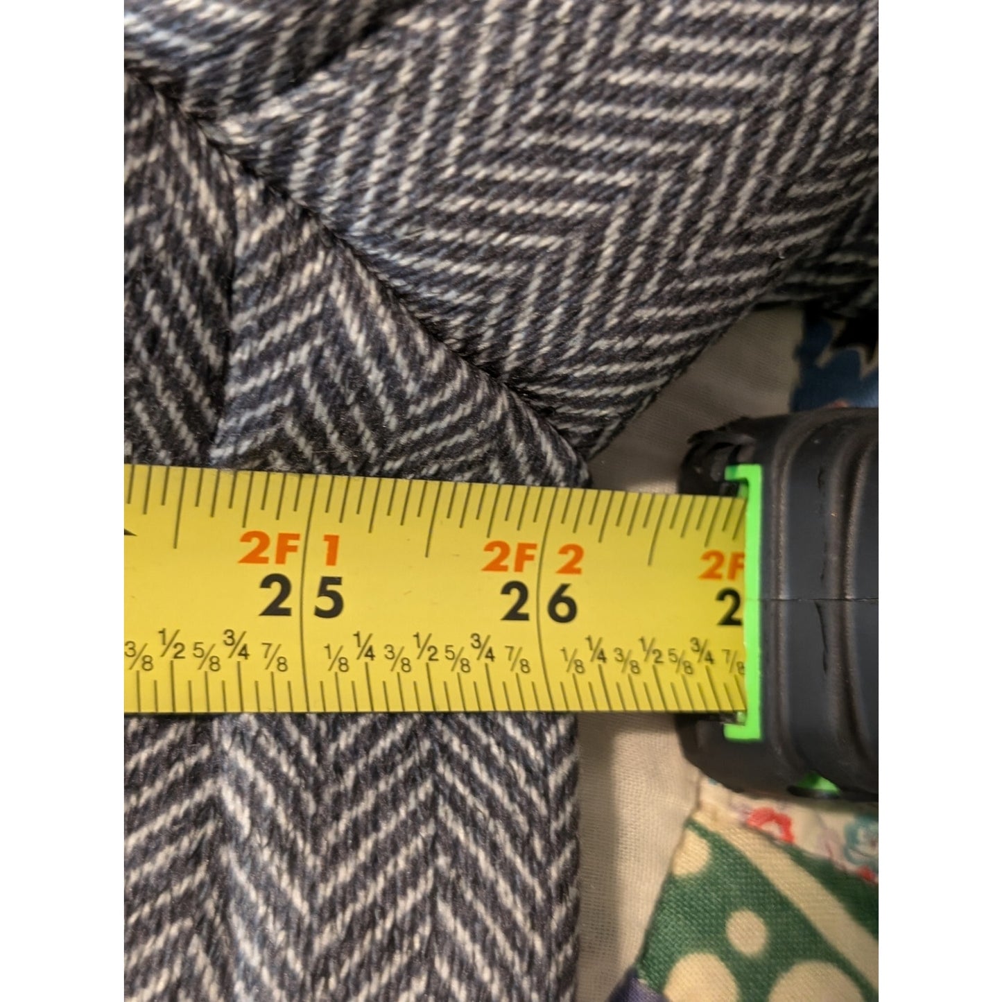 Lands' End Gray Chevron-Herringbone Fleece-Lined One Button Blazer Womens Sz 2X