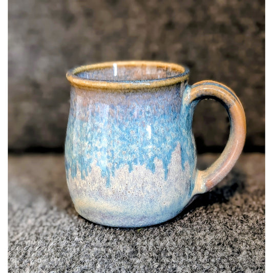 Signed Light Blue Hand Thrown Pottery Coffee Mug