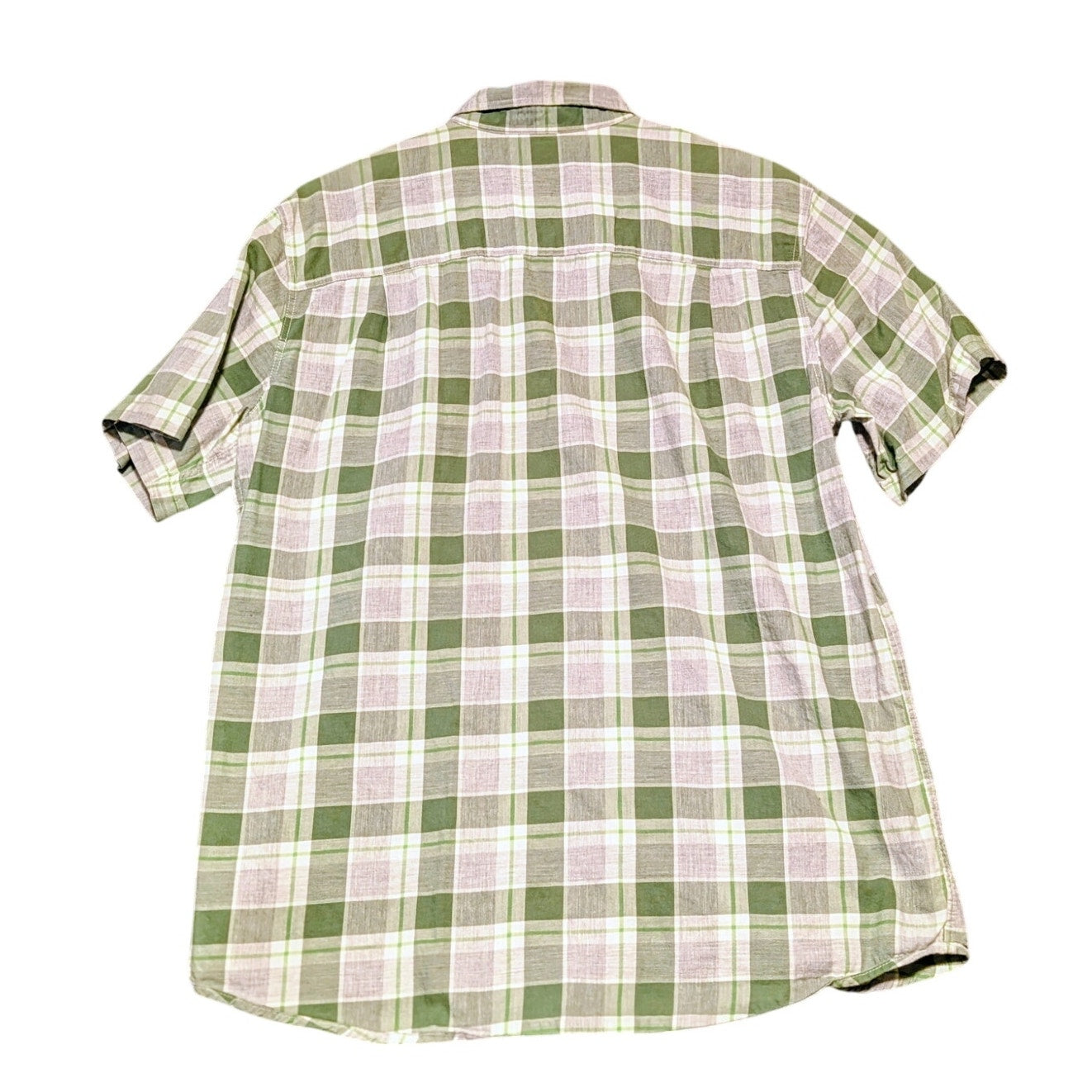 Royal Robbins Green Plaid Short Sleeve Button Up Front Pockets Mens' L Shirt