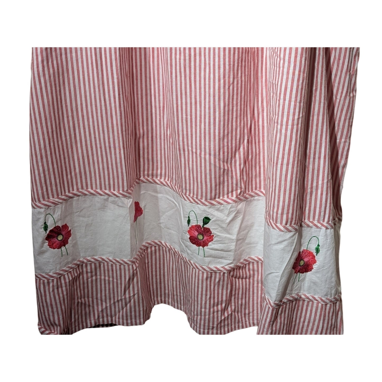 Expressions Made in India 100% Cotton Red White Embroidered Patio Dress Sz. 2X
