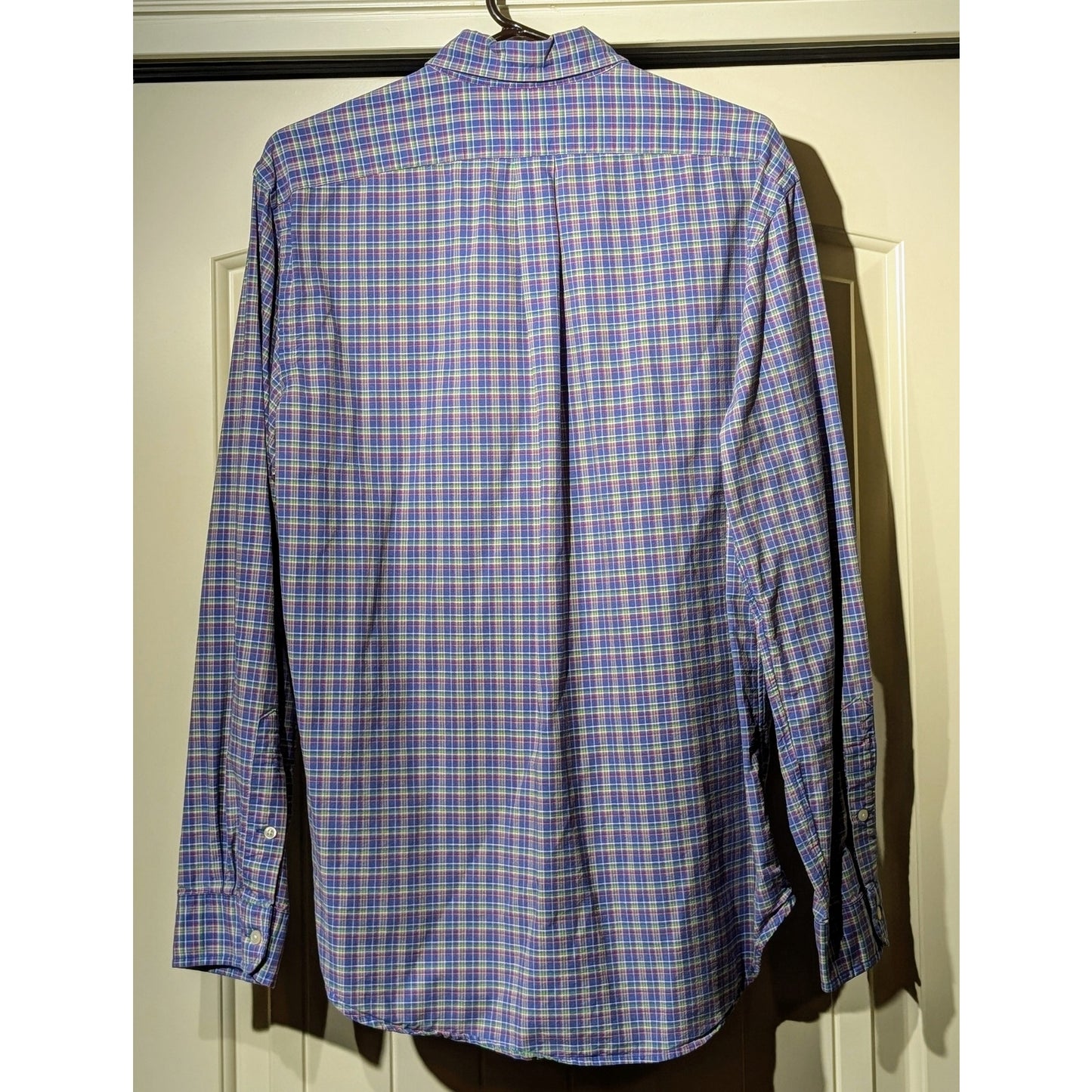 Ralph Lauren Oversized Periwinkle Plaid Button Down Shirt Mens Size L
