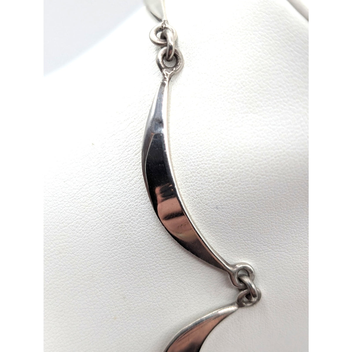 TAXCO Mexico TL-52 Sterling Chandelier Curved Link Bib Necklace LLM 62.97g