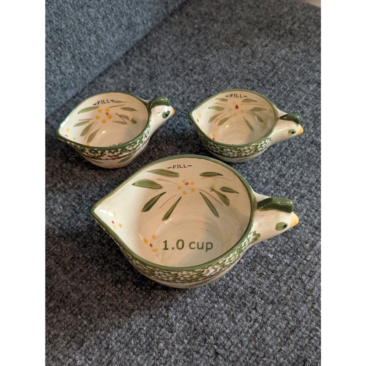 Three Piece Green Hen Nesting Measuring Cups