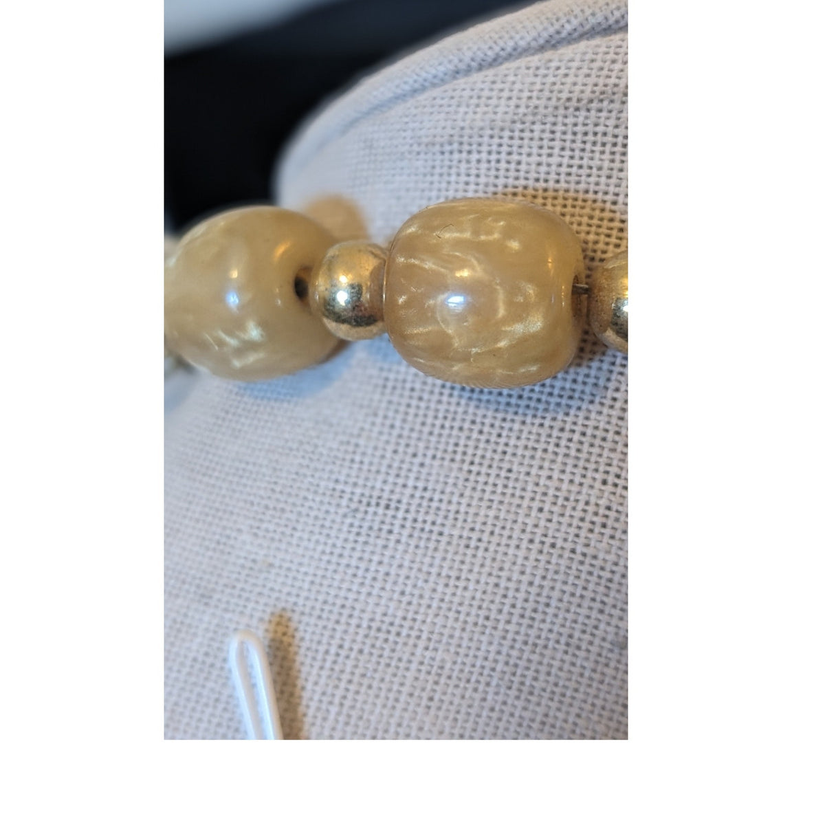 Vintage Gold Tone Glass Beaded Dangle 16" Necklace