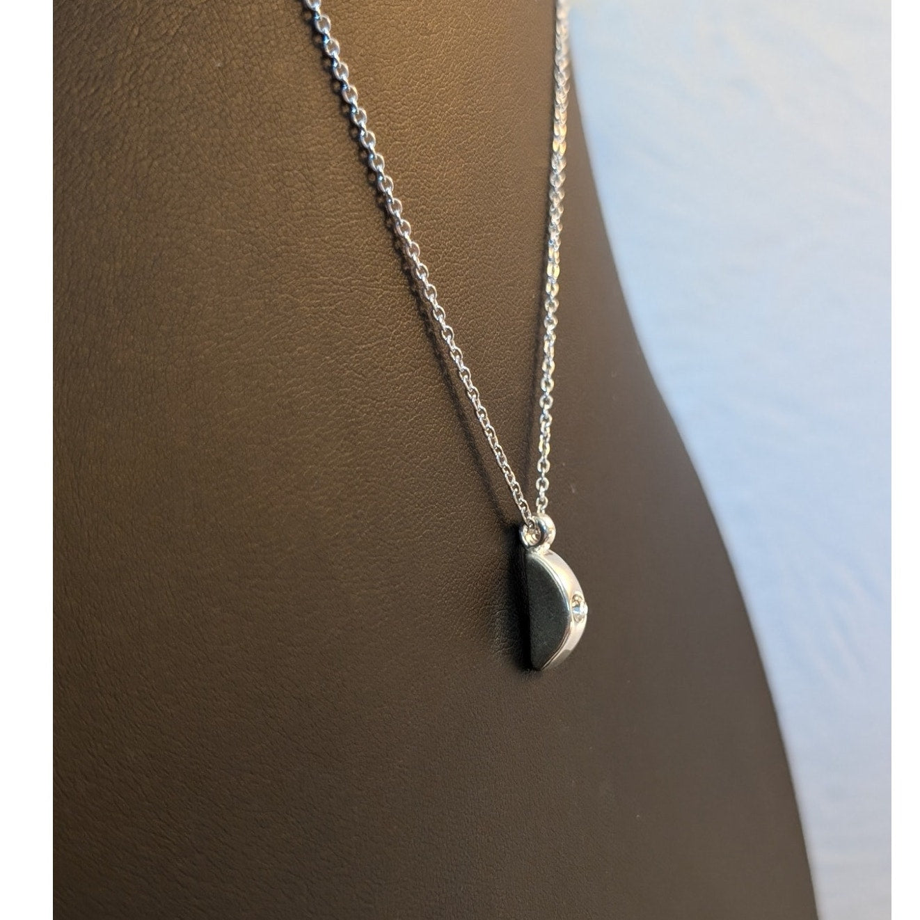 Silver Tone CZ Pendant 16"-19" Necklace