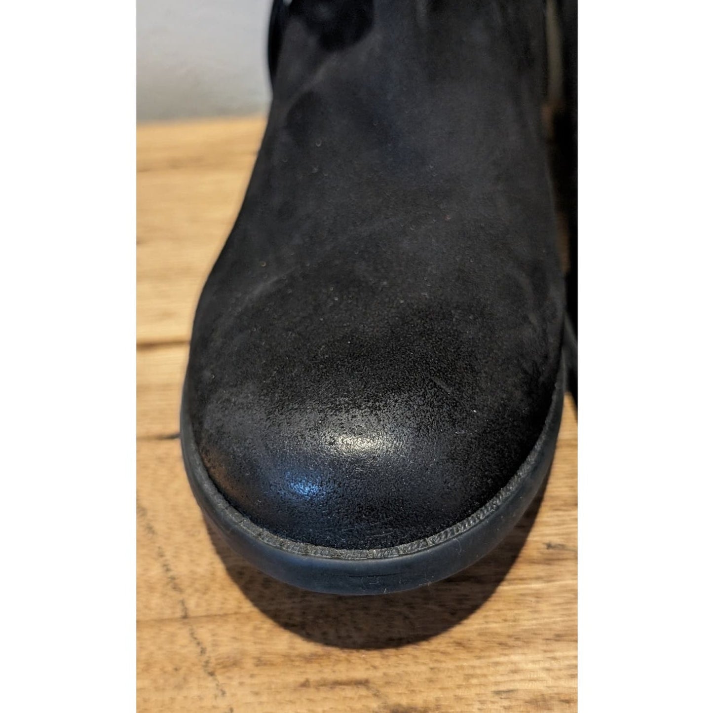 Earth Lina Arlington Wide Black Suede Bootie Womens Sz 8.5W