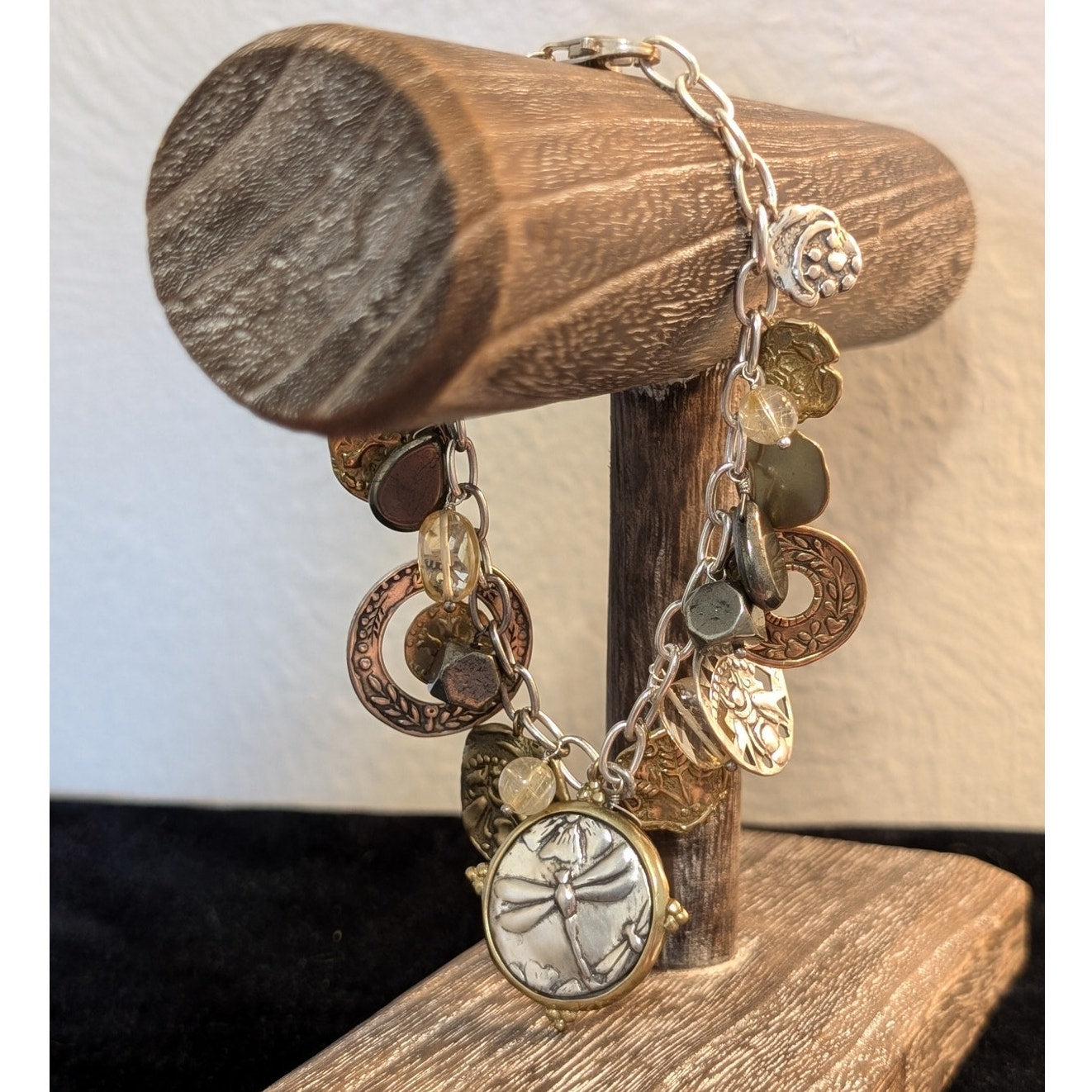 Silpada Perfect Composition Bracelet 925 Sterling Silver & Brass Charm Bracelet