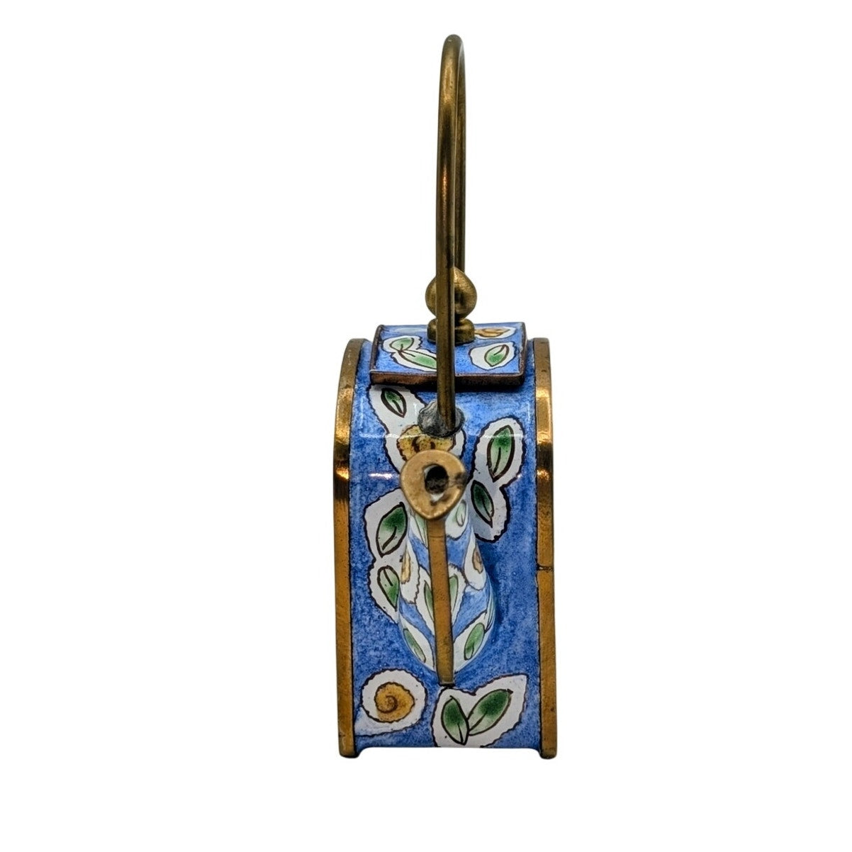 VTG Empress Arts Pretty Kitty Painted Enamel Brass Collectible Mini Teapot