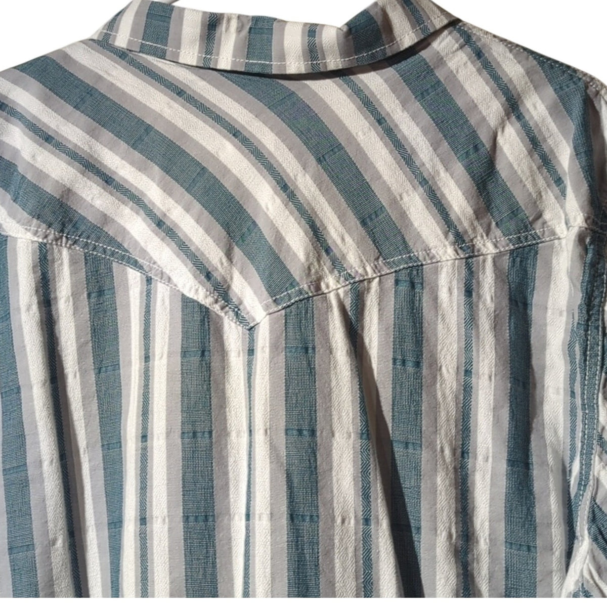 Cody James 100% Cotton Green Striped Pearl Snap Western Shirt Men's Size XL