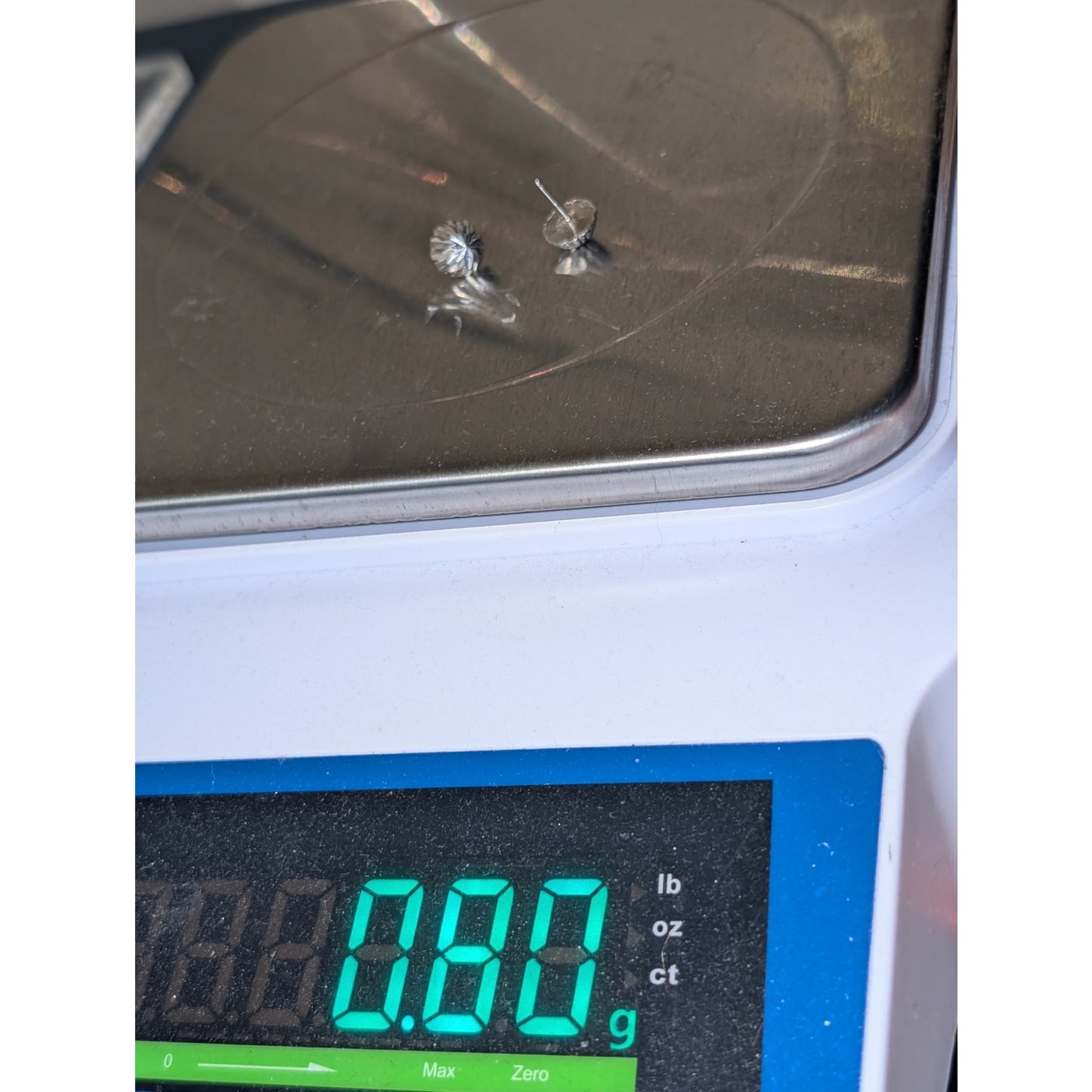 14k White Gold Diamond Cut Half Ball Stud Earrings Approx. 10mm