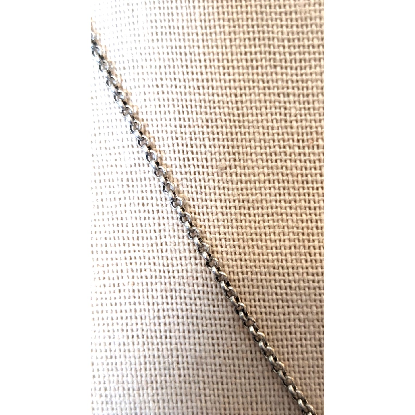 Vintage 925 Sterling Silver CZ Solitaire Pendant Chain 18" Necklace