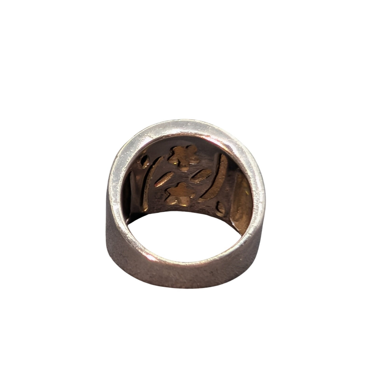 Vintage Tiger's Eye Inlay 925 Sterling Silver Ring Size 5.75