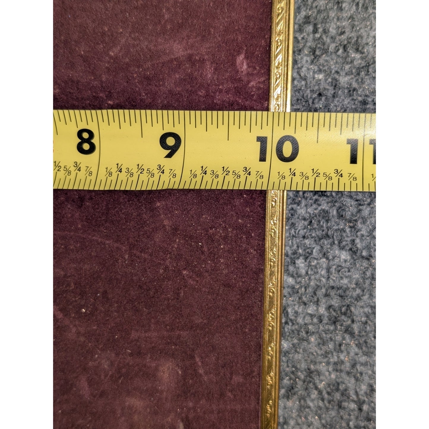 Vintage Art Deco Gold Tone Metal Double 8 X 10 Standing Picture Frame