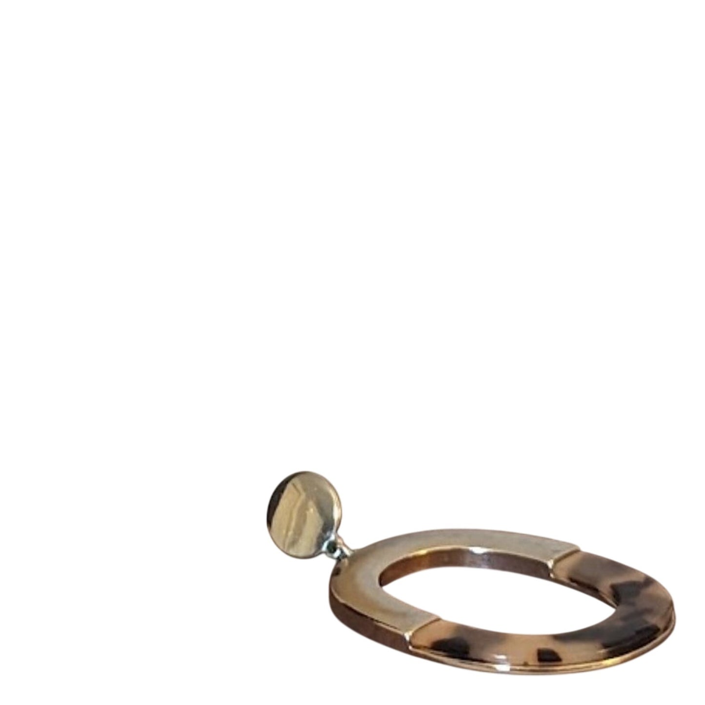 Loft Gold Tone and Tortoise Shell Oval Dangle Post Earrings