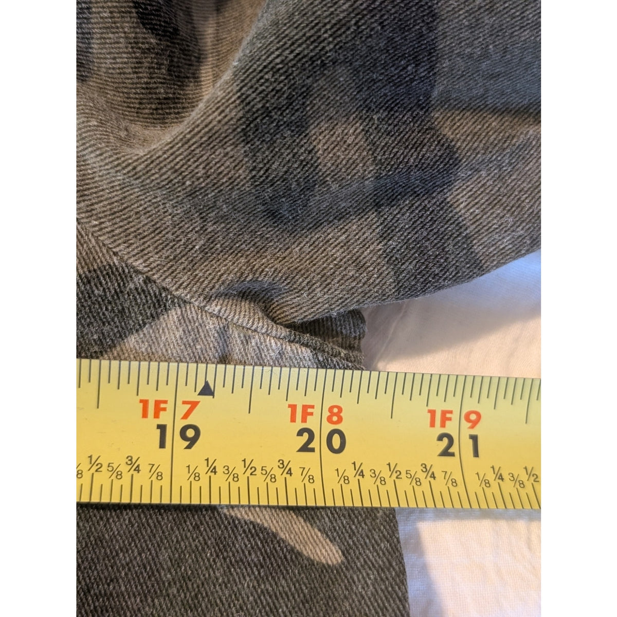 Mystree Shabby Chic Camo Velvet Trim Distressed Button Front Jacket Sz S