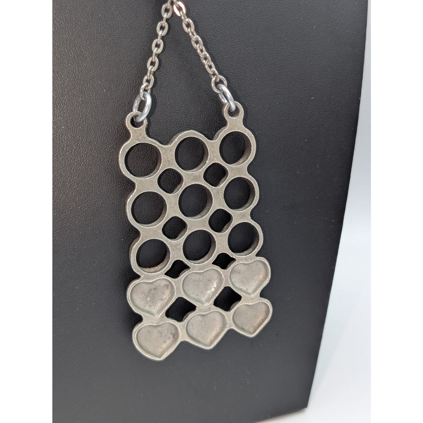 Vintage Scandinavian Pewter Necklace by Rune Tennesmed Sweden Signed