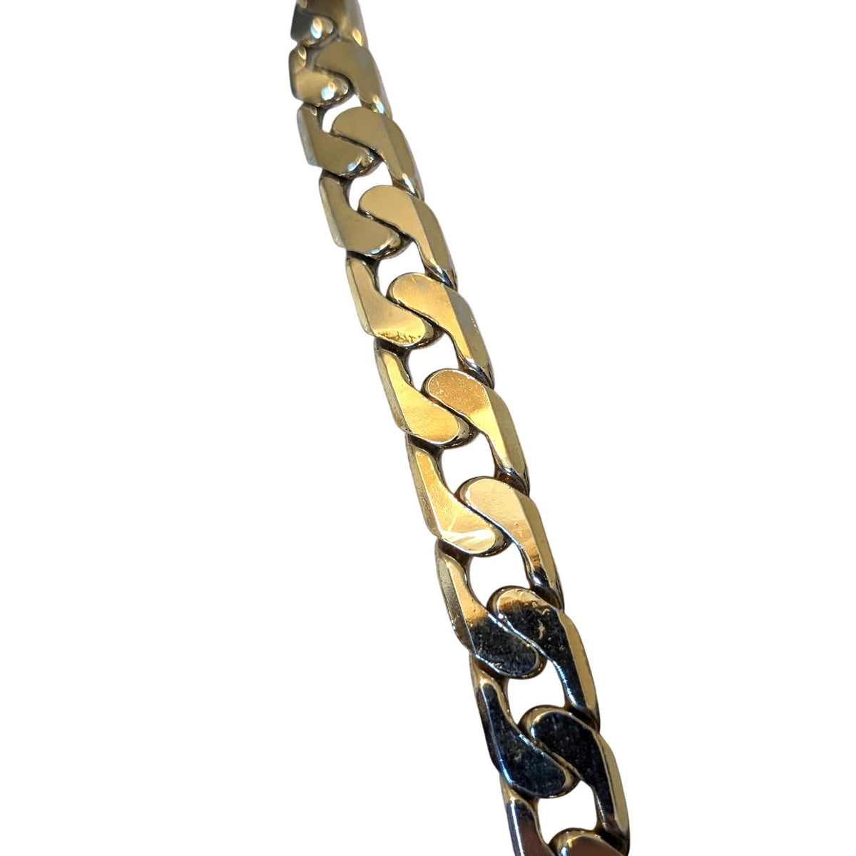 Chunky Long One Strand Into Seven Strands High Shine Gold Tone Chain Necklace