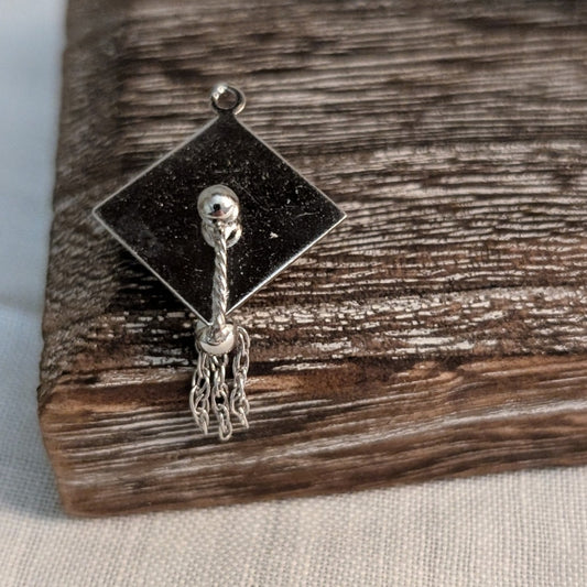 Vintage 925 Sterling Silver Graduate's Cap W/ Tassel