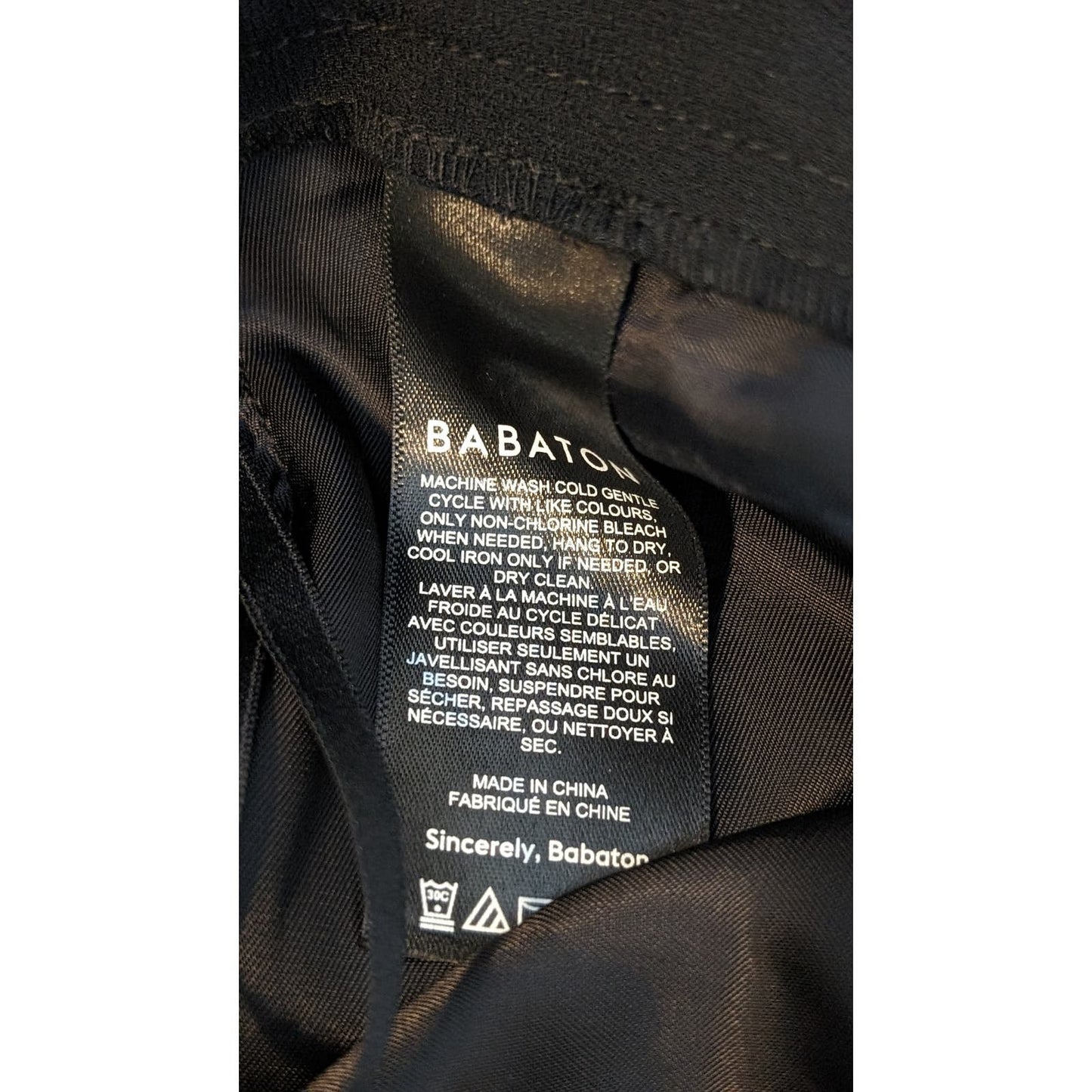 Babaton Conan NWT Black Boyfriend Cropped Ankle Length Dress Pant Womens Sz 16