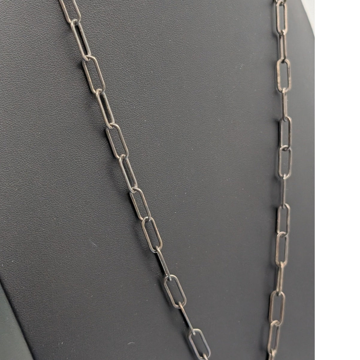 Rustic Antiqued Look Paper Clip Long Chain Spike Pendant Necklace