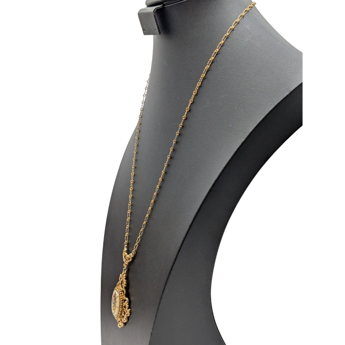 Florenza Vintage 60s Victorian Renaissance Revival 24K Electroplate 26" Necklace