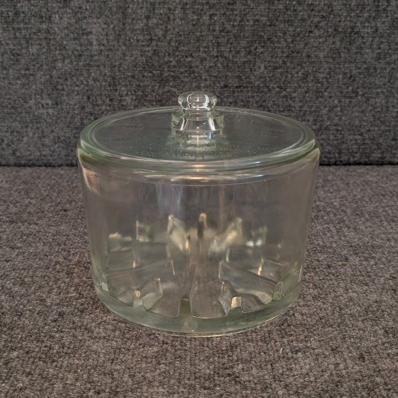 VTG Maytag Dairy Farms Heavy Green Glass Sanitary Cheese Preserver With Lid