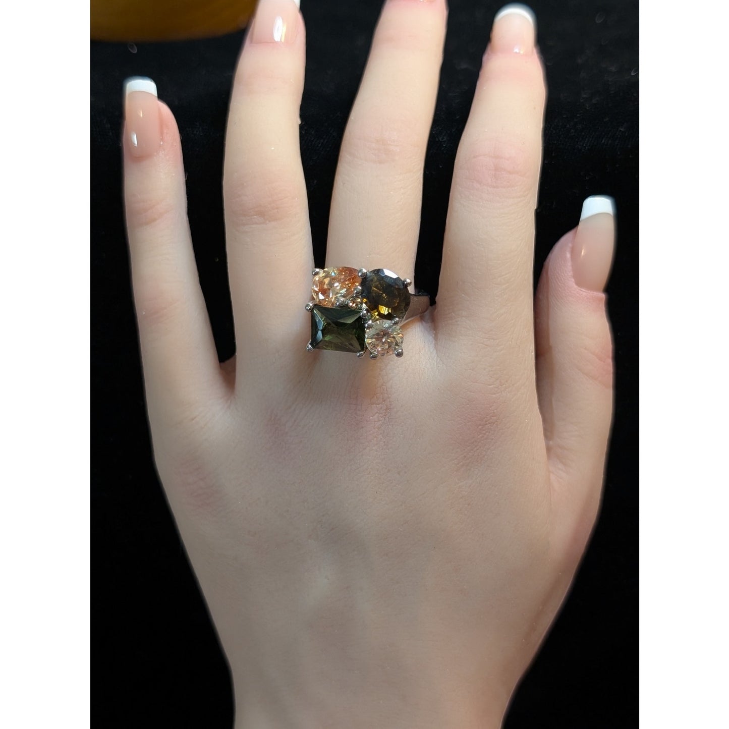 Vintage Avon Cluster Fruit Salad Statement Crystal Ring Size 9