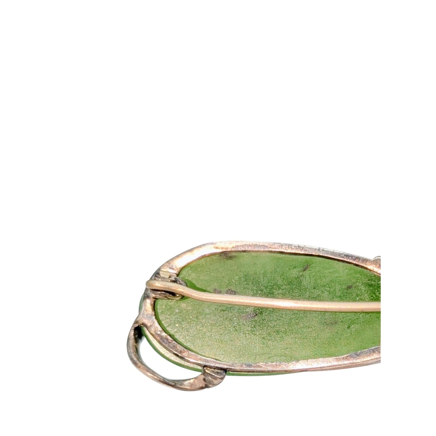 Vintage 925 Sterling Silver Nephrite Jade Brooch/Pin