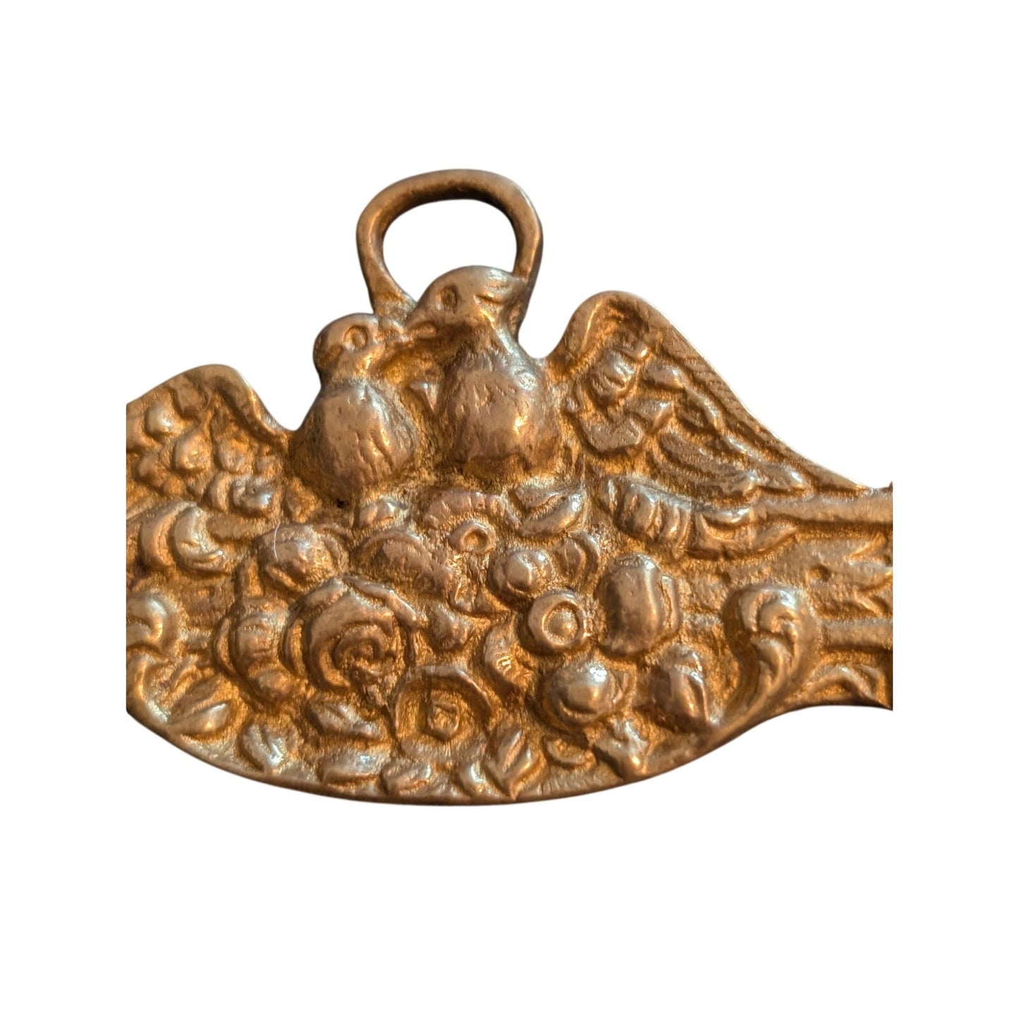 Vtg Made in Italy Ornate Brass Bell Pull End Fittings For Tapestry Wall Hanger