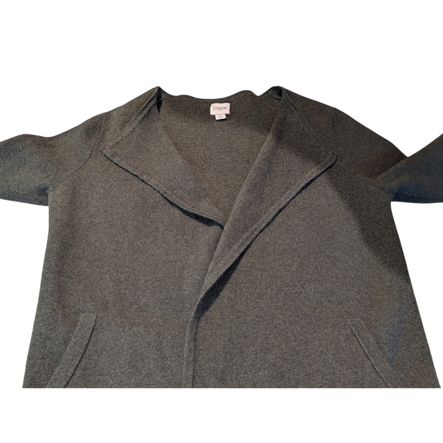 J. Crew Vanessa Dark Olive Green Cotton Open Front Cardigan Sweater Jacket Sz S