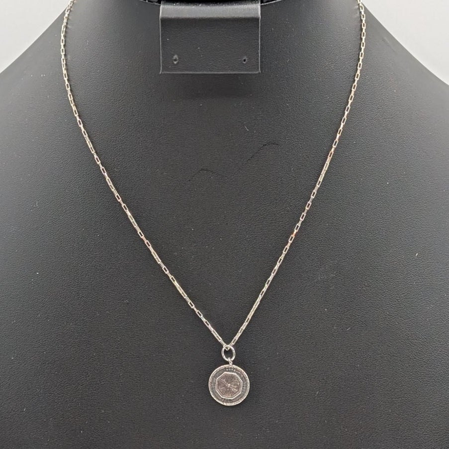 Silpada Charm Pendant On 925 Sterling Silver Rectangle Link 18" Chain Necklace
