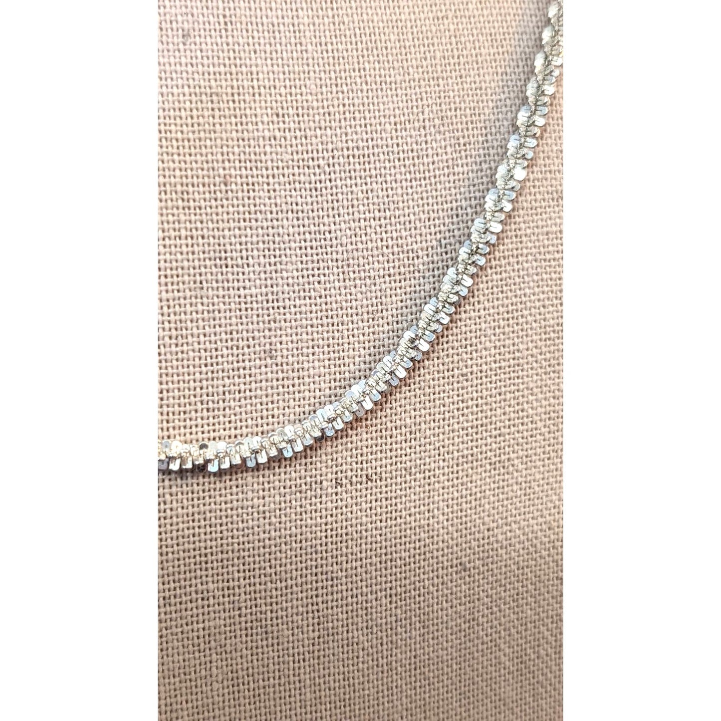 4mm Margherita Sparkly Spiral 925 Italy Sterling Silver Chain 20" Necklace