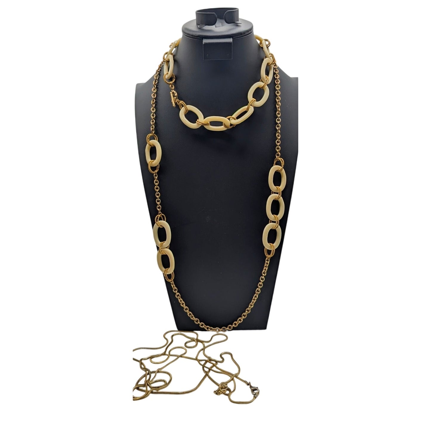 Vintage Lot of Four Loopy Chain & Snake Chain Necklaces