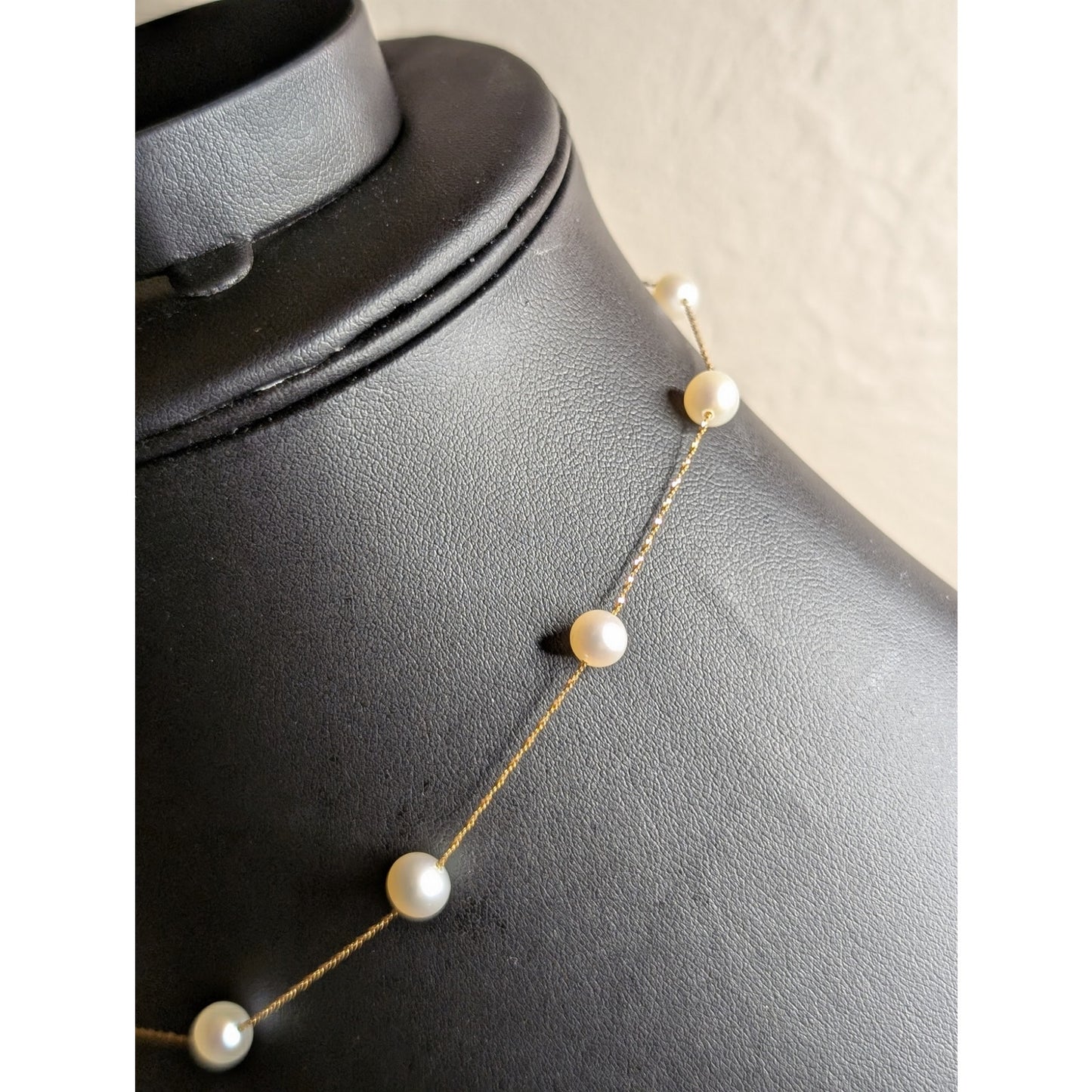 14 K Italy Yellow Gold Genuine Pearl 16" Necklace