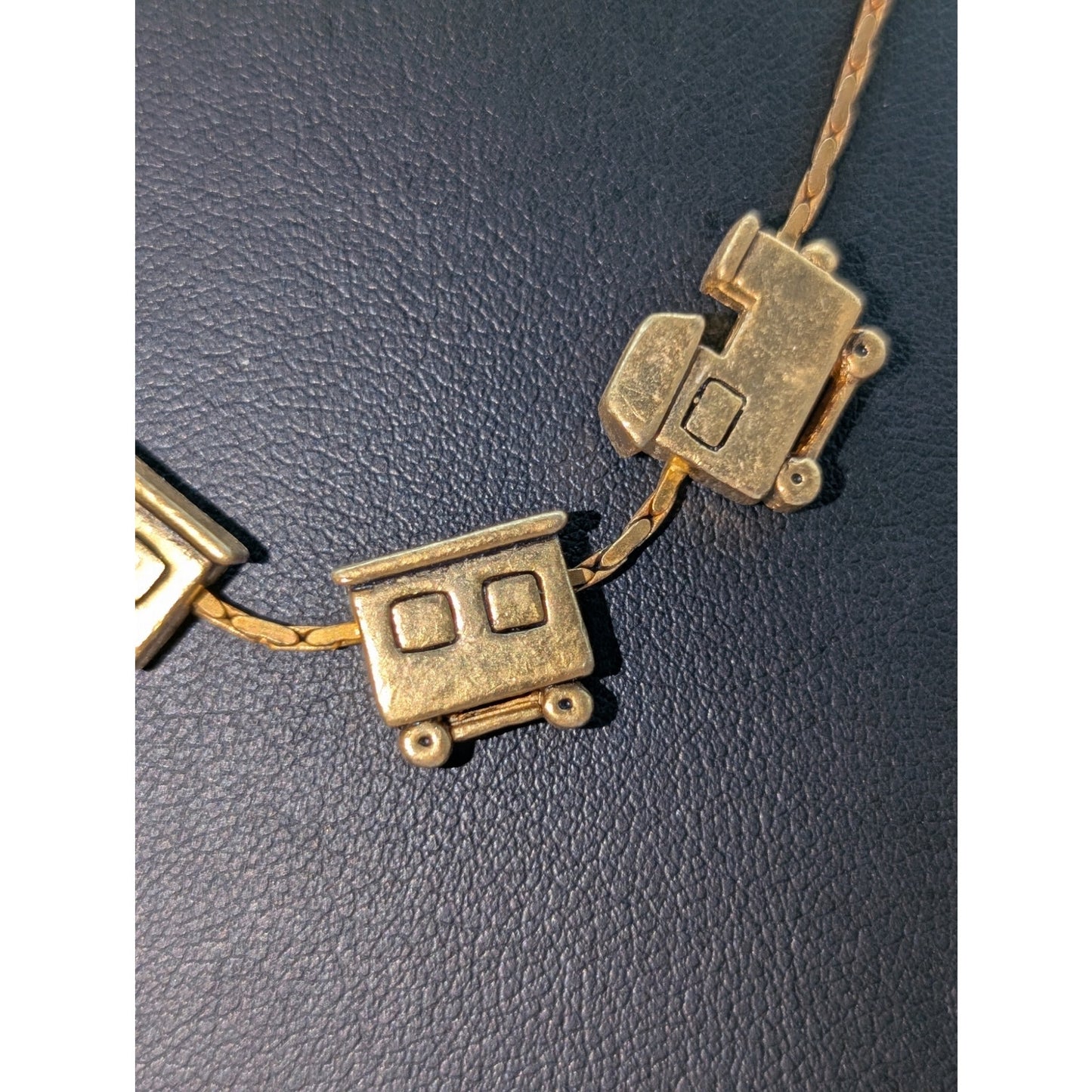 Vintage Gold Tone Train Chain 18" Necklace