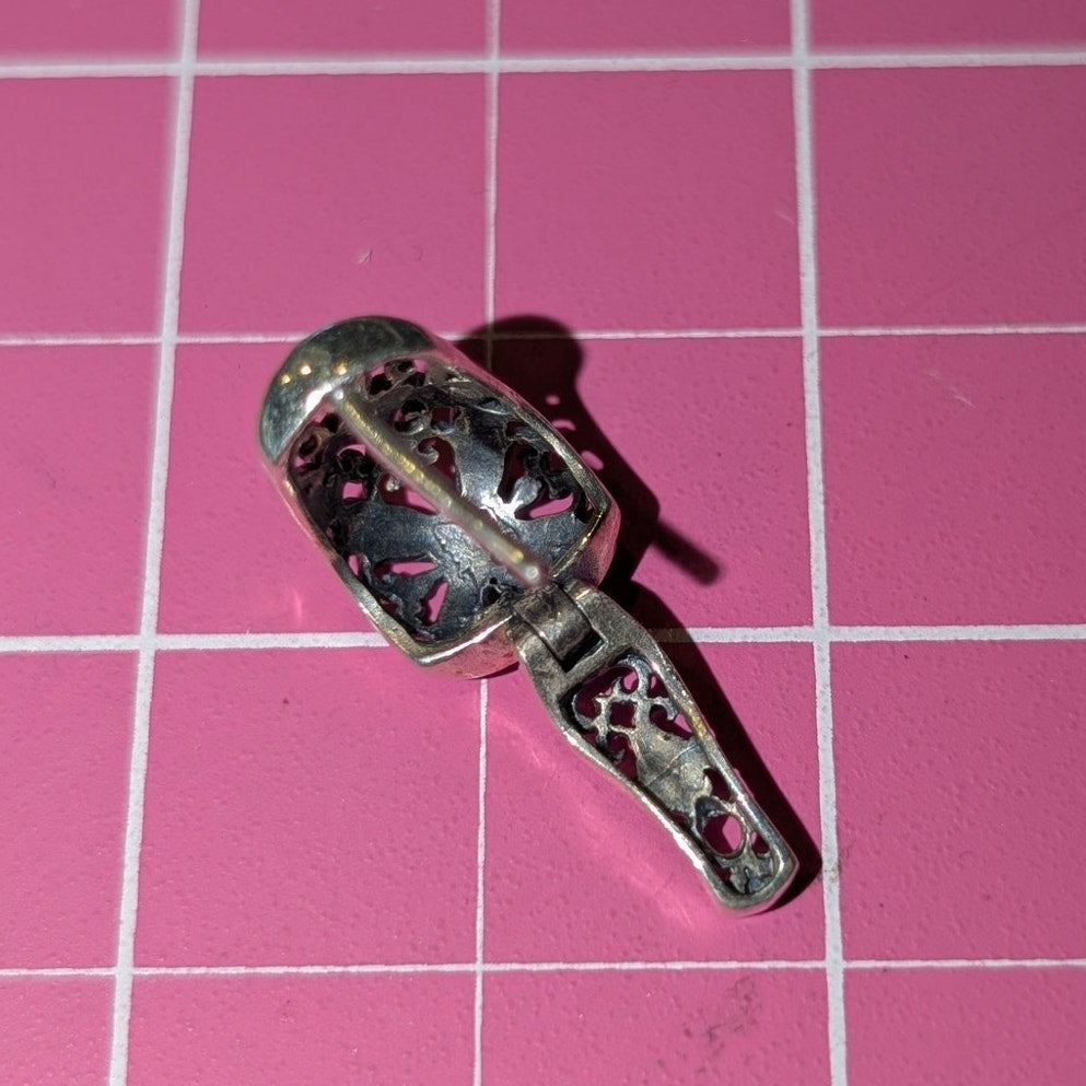 Vintage 925 Sterling Silver Filigree Small Hoop Earring