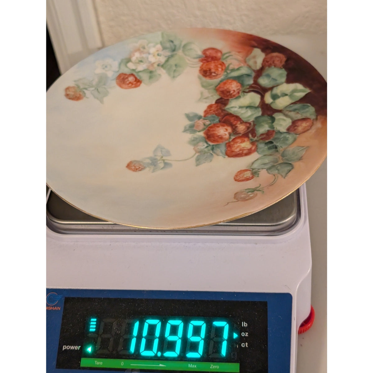Vintage/Antique LIMOGES J.P.L. France Hand-Painted Strawberries Plate