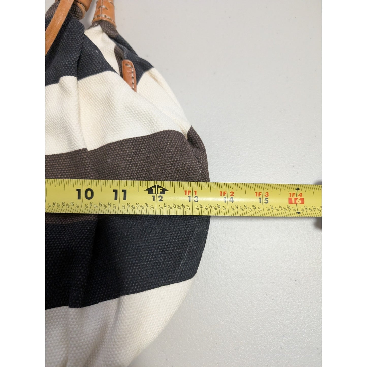 Brighton Brewster Nautical Striped Canvas Leather Handle Star Bottom Bag