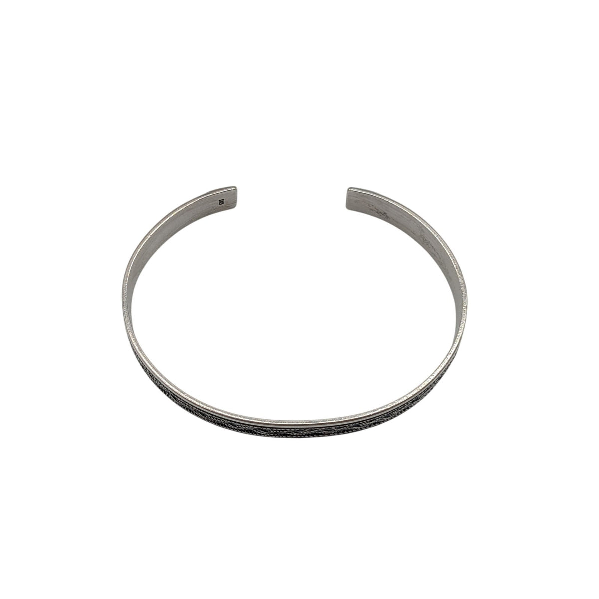 925 Sterling Silver Celtic Braid Texturized Oxidized Cuff Bracelet 18.5g