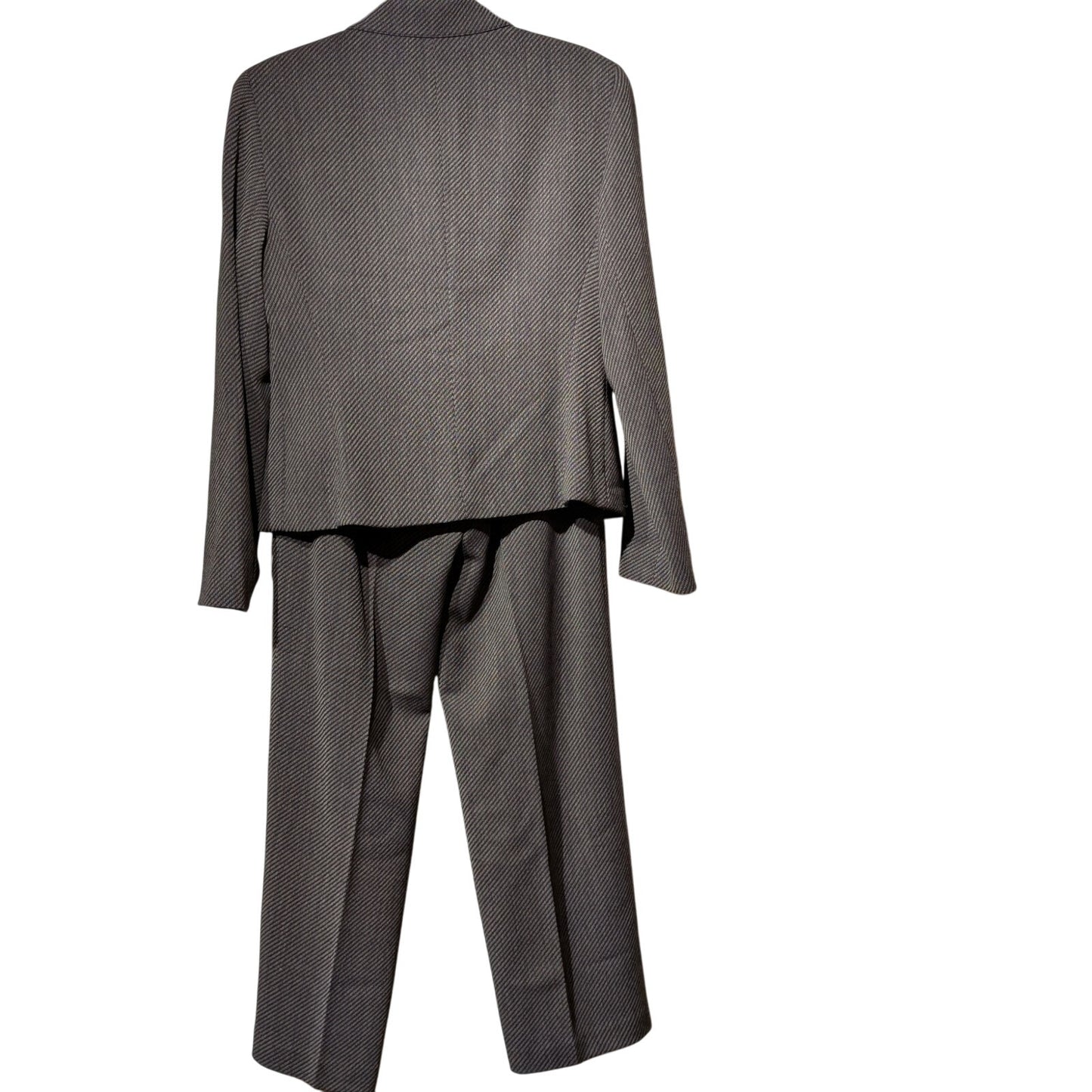 Lafayette 148 New York NWT Espresso Stripe Wool Blend Pant Suit Womens Size 10