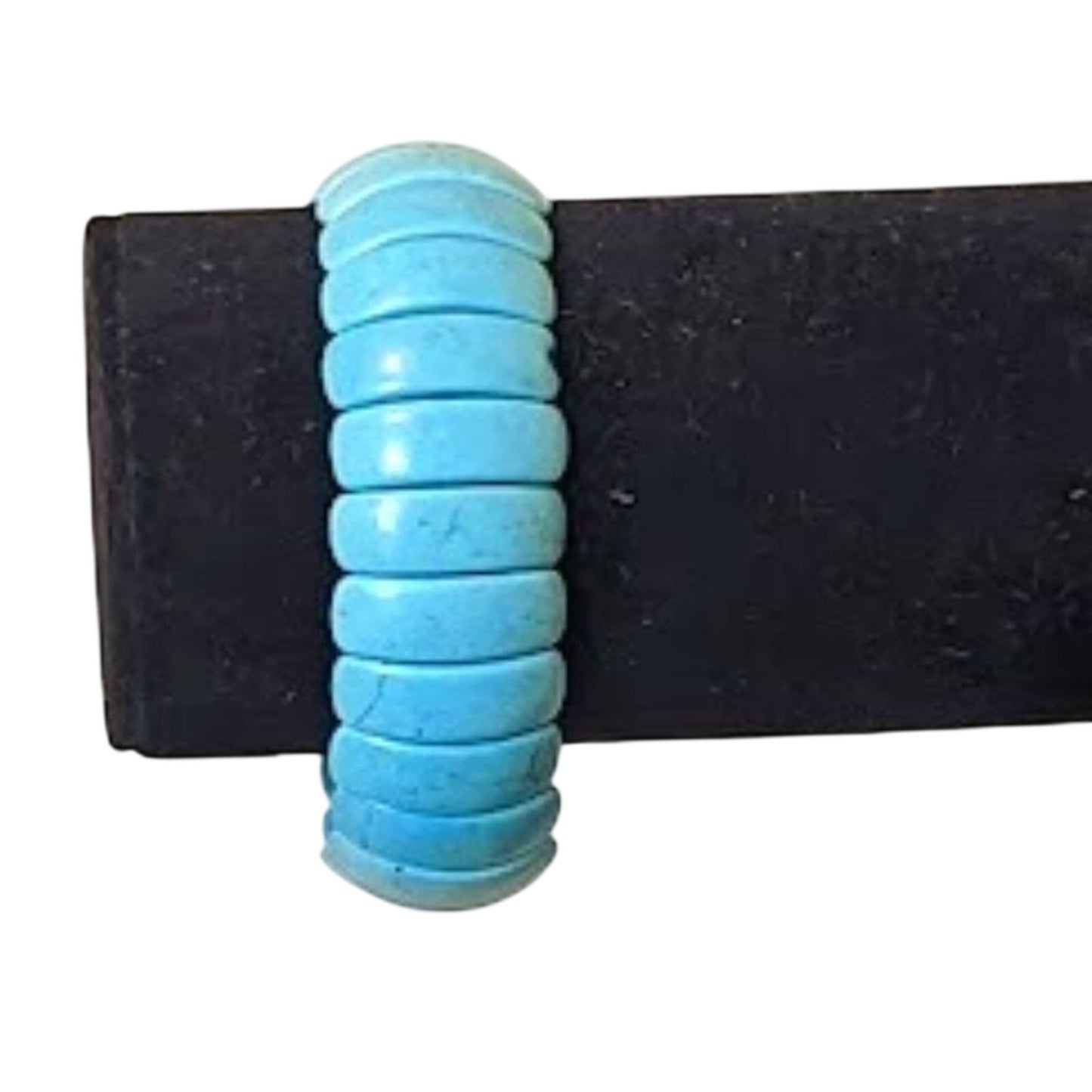 Howlite Dyed Turquoise Stretch Bead Bracelet